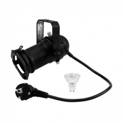 EUROLITE Set PAR-16 Spot GU-10 black + GU-10 230V LED SMD 7W 6400K - 1